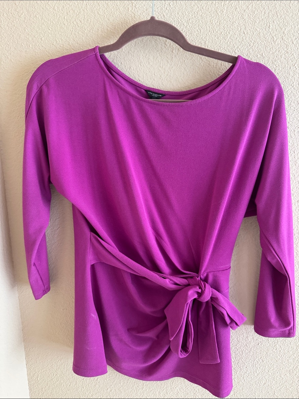 Lane Bryant Fuchsia Side-Tie Long Sleeve Top